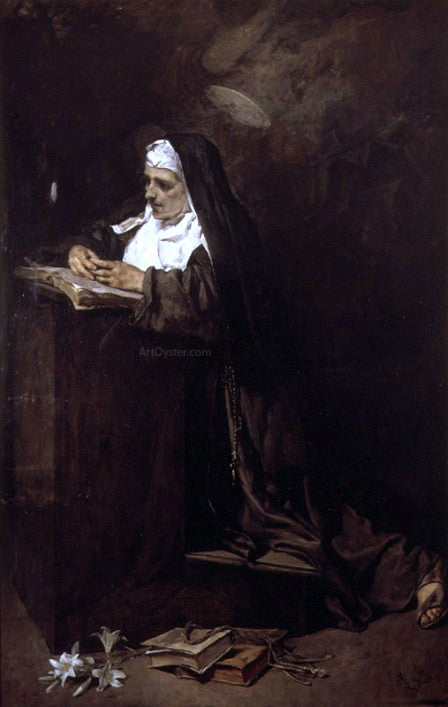 Francisco Domingo Marques Monja Rezando - Hand Painted Oil Painting
