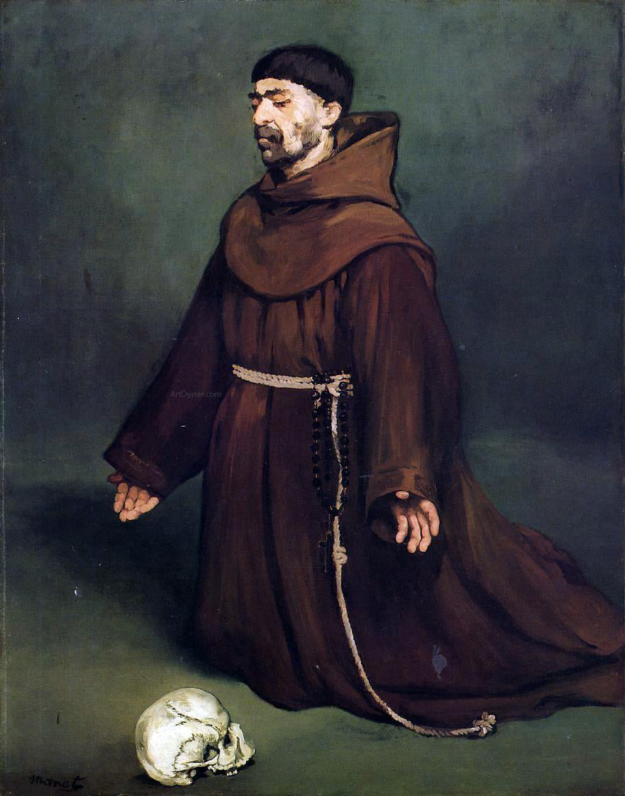 Edouard Manet Monk at Prayer - Hand Painted Oil Painting
