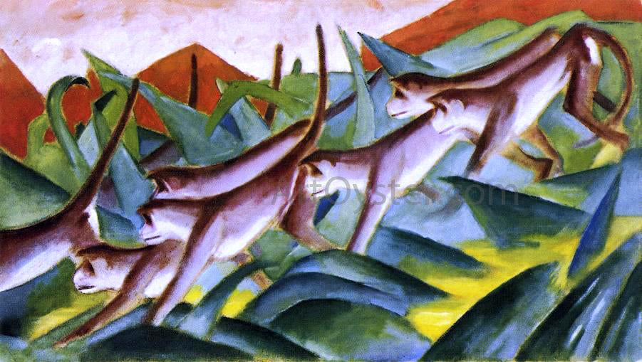 Franz Marc Monkey Frieze - Hand Painted Oil Painting