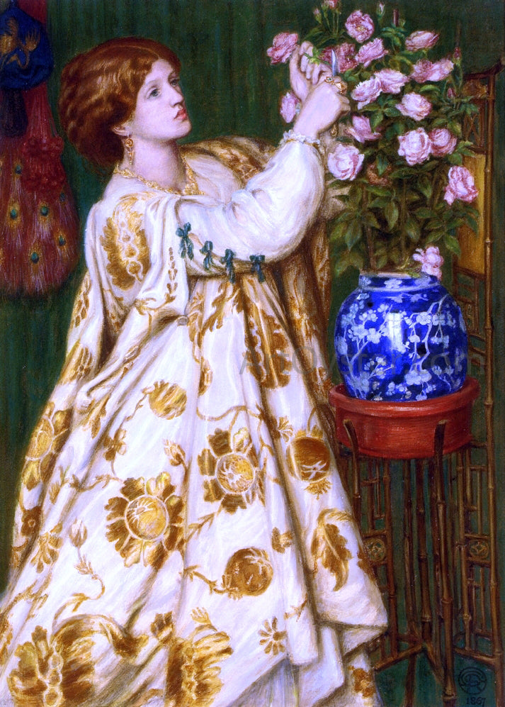 Dante Gabriel Rossetti Monna Rosa - Hand Painted Oil Painting