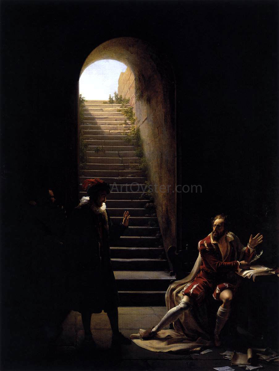 Fleury-Francois Richard Montaigne and Tasso - Hand Painted Oil Painting