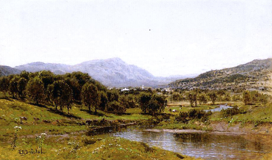 John Bunyan Bristol Monument Mountain from the Berkshire Meadows - Hand Painted Oil Painting