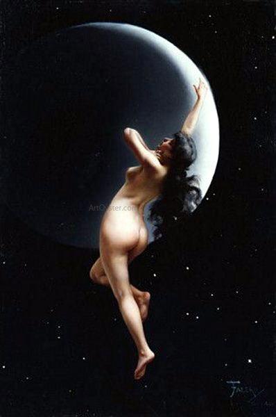Luis Ricardo Falero Moon Nymph - Hand Painted Oil Painting