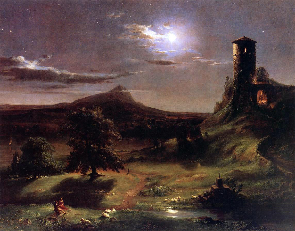 George Inness Moonlight in Virginia - Hand Painted Oil Painting