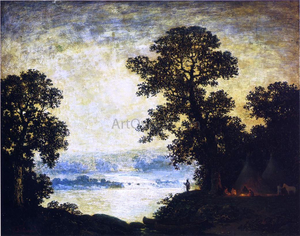 Ralph Albert Blakelock Moonlight, Indian Encampment - Hand Painted Oil Painting