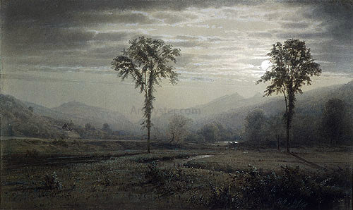 William Trost Richards Moonlight on Mount Lafayette, New Hampshire - Hand Painted Oil Painting