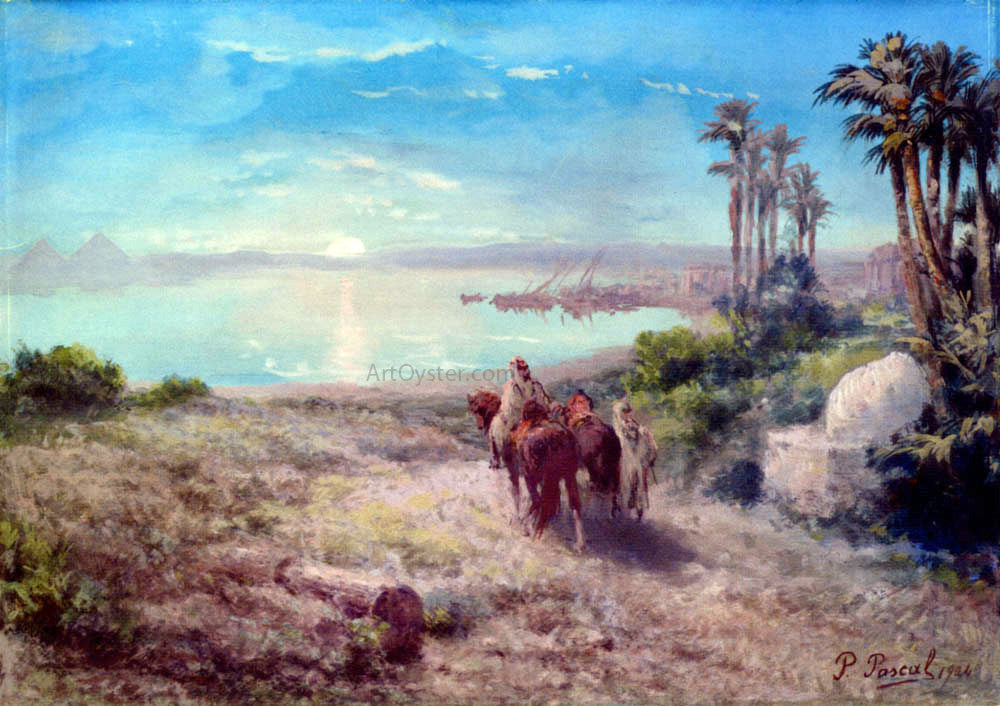 Paul Pascal Moonlight on the Nile - Hand Painted Oil Painting