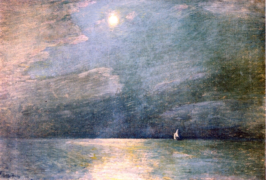 Frederick Childe Hassam Moonlight on the Sound - Hand Painted Oil Painting