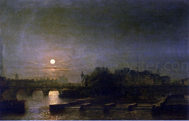 Henry Pether Moonlight over the Seine - Hand Painted Oil Painting
