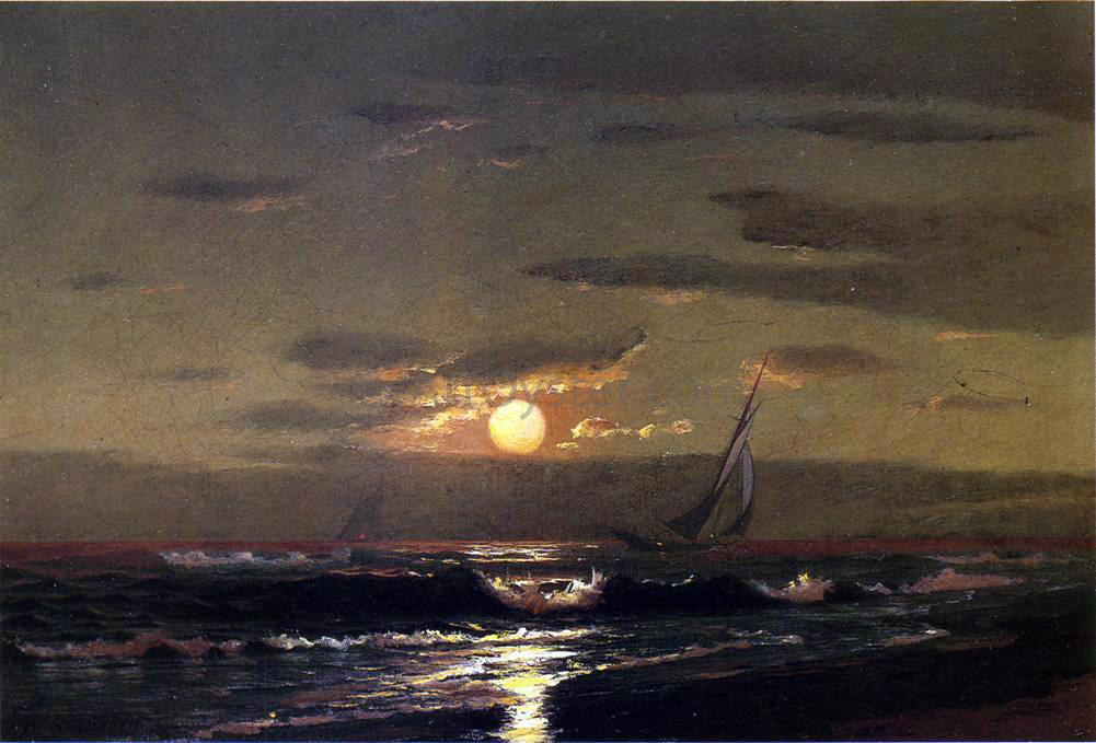Warren W Sheppard Moonlight Sailing - Hand Painted Oil Painting