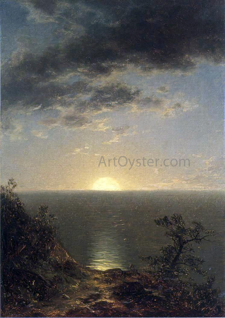 John W Casilear Moonrise on the Coast - Hand Painted Oil Painting