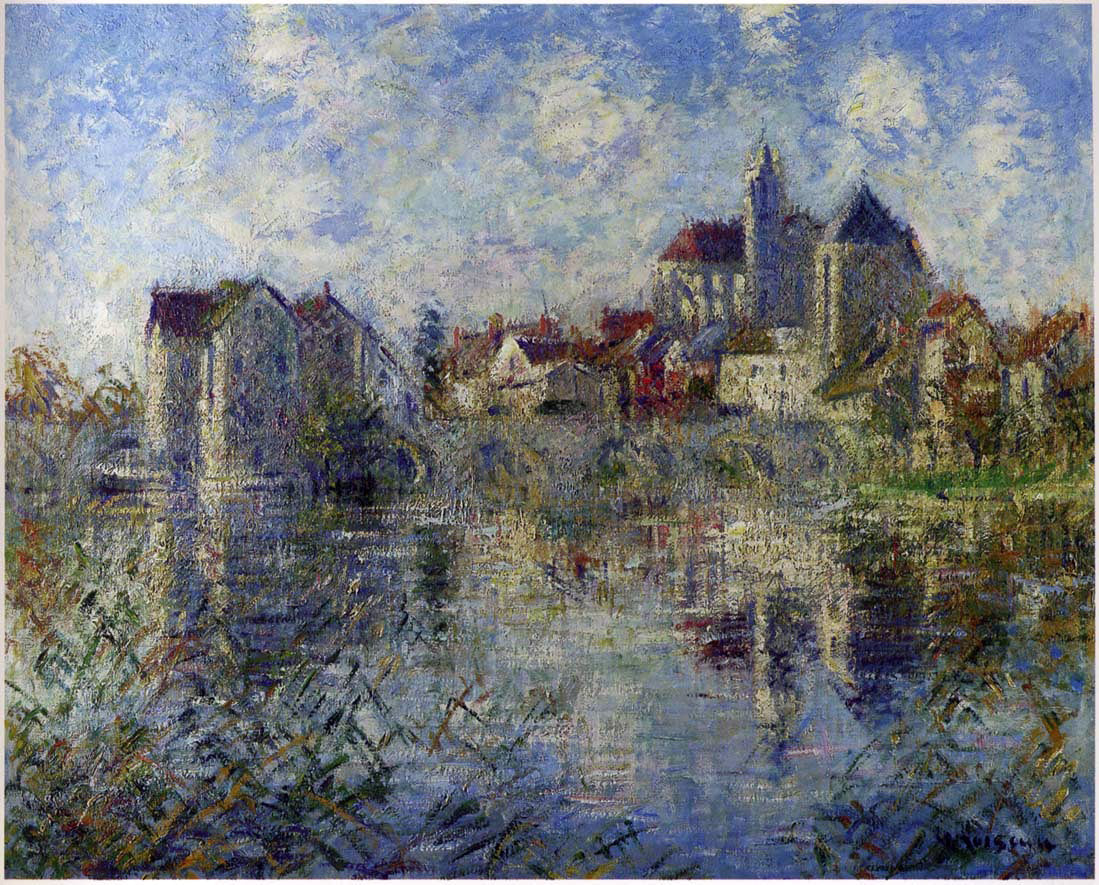 Gustave Loiseau Moret sur Loing et l eglise - Hand Painted Oil Painting