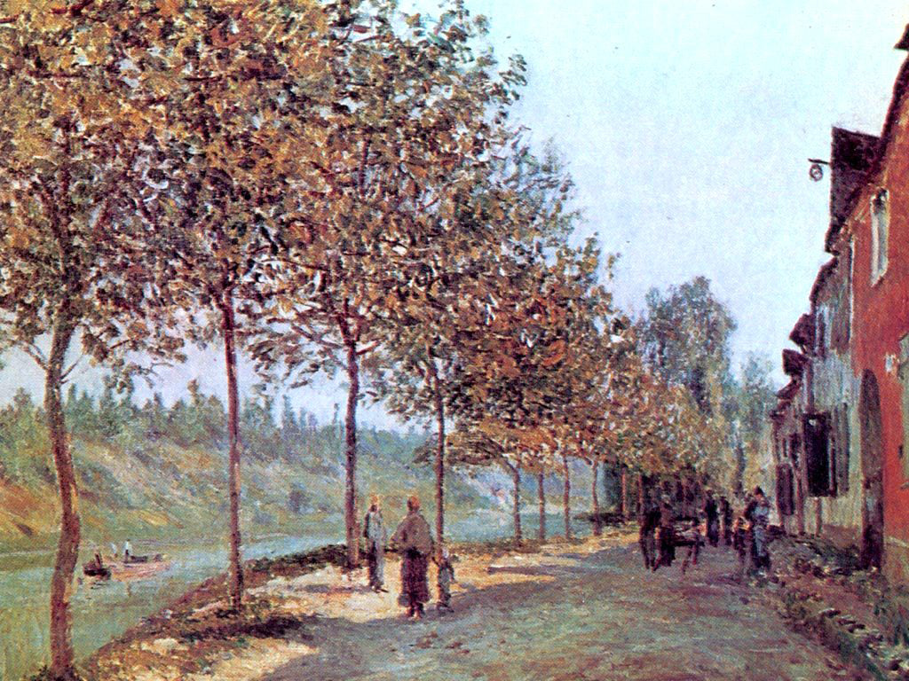 Alfred Sisley Morning in June (also known as Saint-Mammes et les Coteaux de la Celle) - Hand Painted Oil Painting