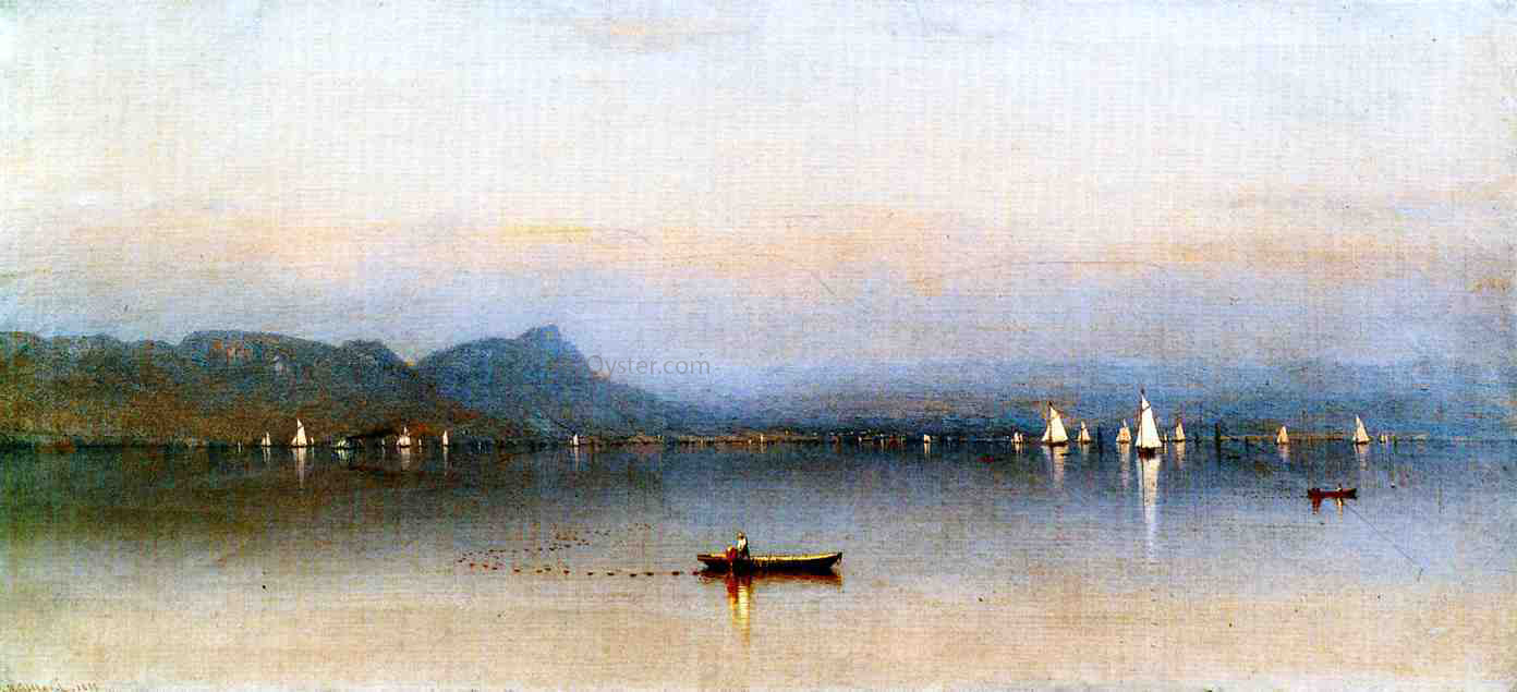  Sanford Robinson Gifford Morning on the Hudson, Haverstraw Bay - Hand Painted Oil Painting