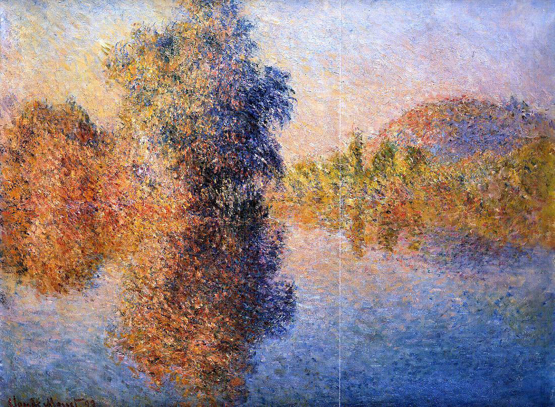 Claude Oscar Monet Morning on the Seine - Hand Painted Oil Painting