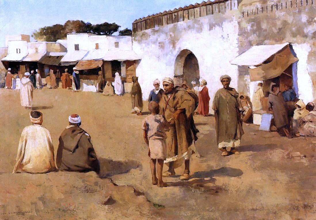 Theo Van Rysselberghe Moroccan Market - Hand Painted Oil Painting