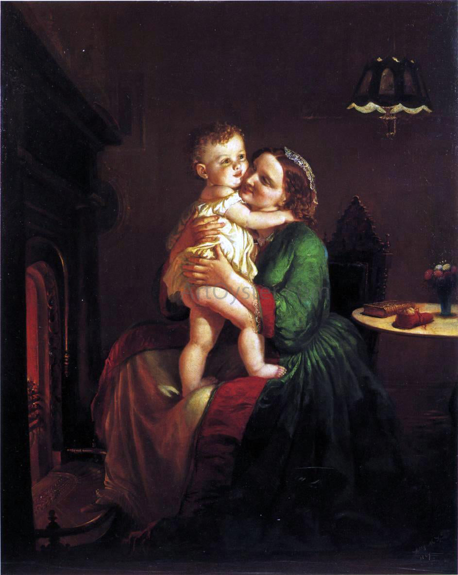  Lilly Martin Spencer Mother and Child by the Hearth - Hand Painted Oil Painting