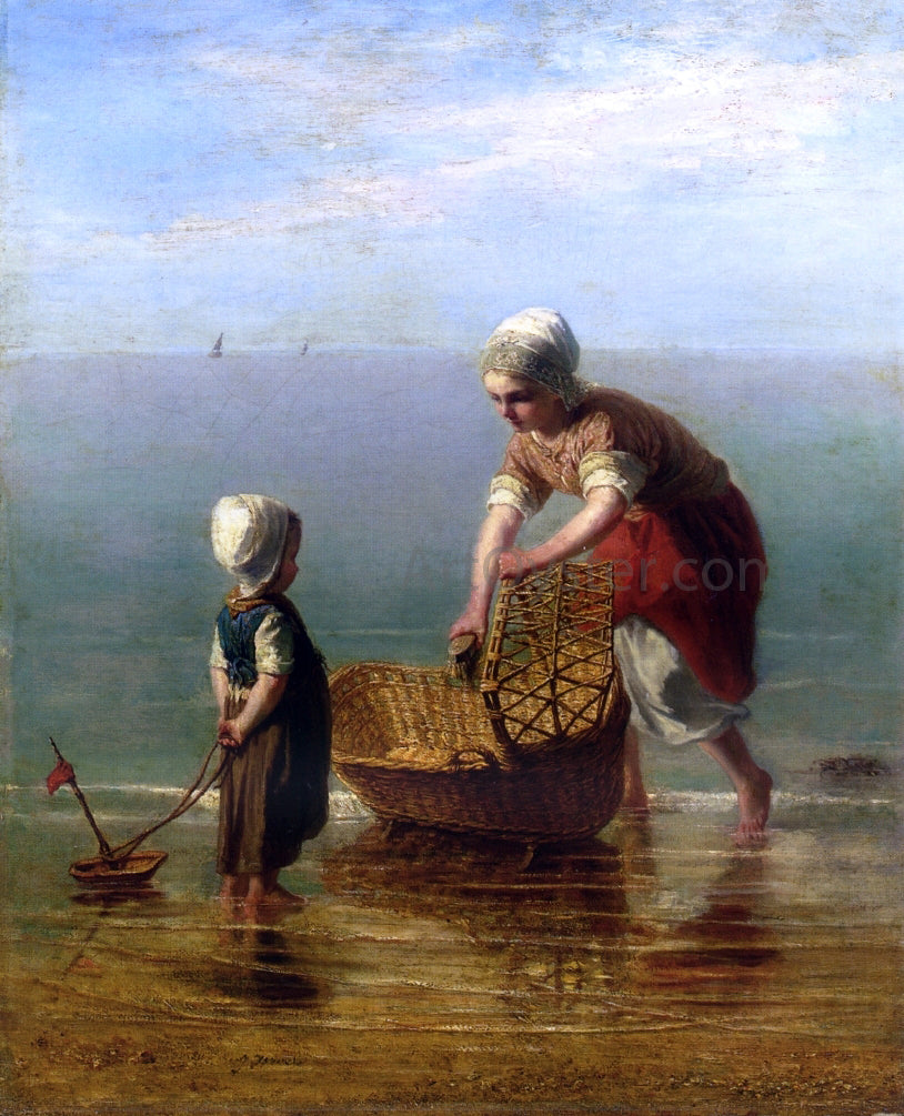  Jozef Israels Mother and Child by the Sea - Hand Painted Oil Painting