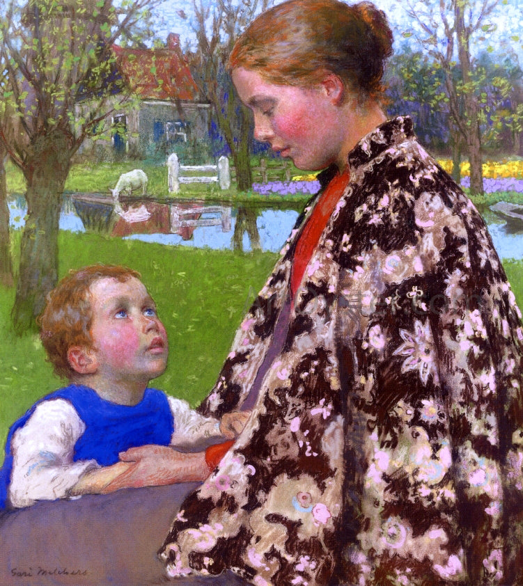 Gari Melchers Mother and Child by the Sea - Hand Painted Oil Painting