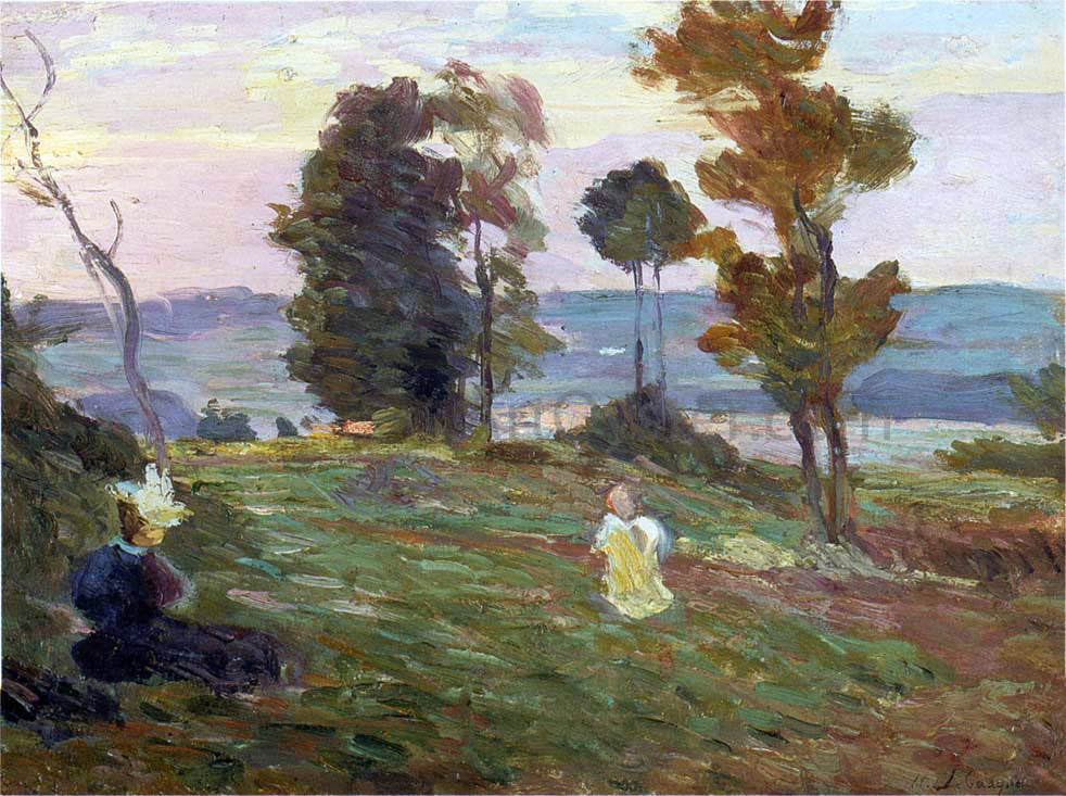 Henri Lebasque Mother and child in the fields - Hand Painted Oil Painting