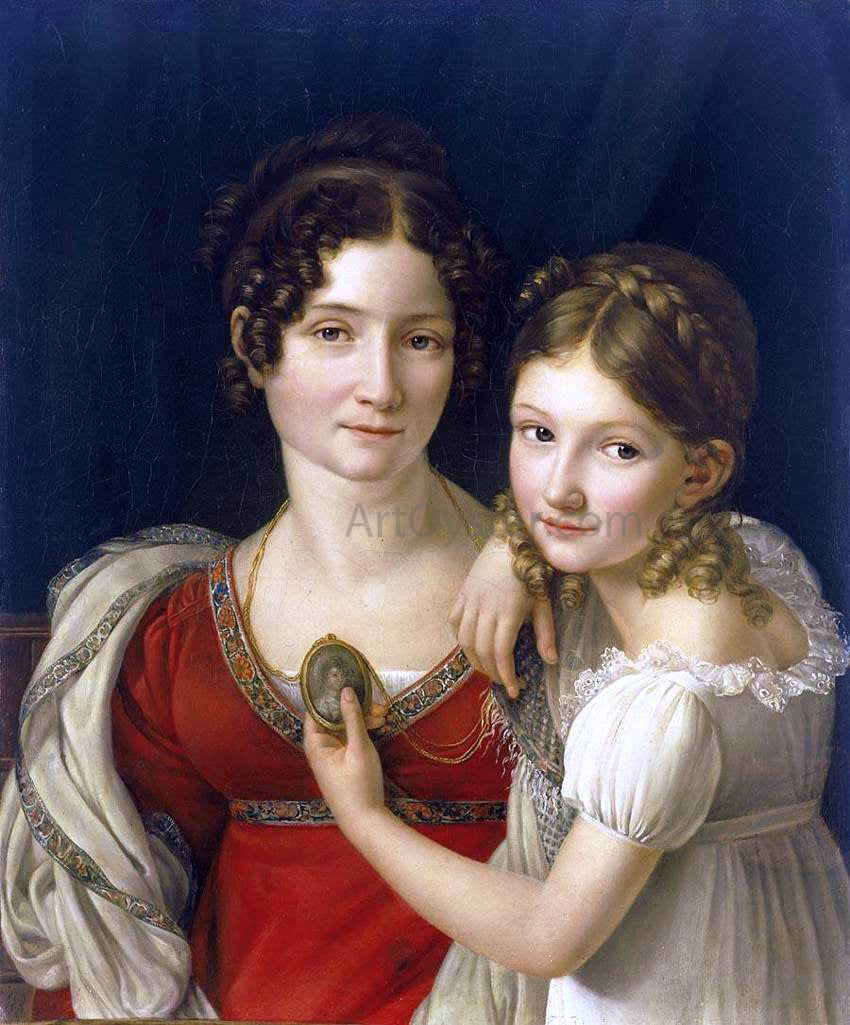 Henri-Francois Riesener Mother and Her Daughter - Hand Painted Oil Painting