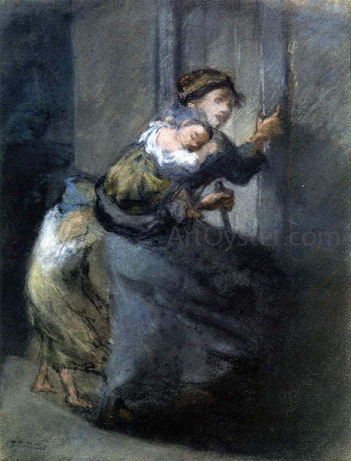 Jean-Francois Millet Mother and Two Infants - Hand Painted Oil Painting