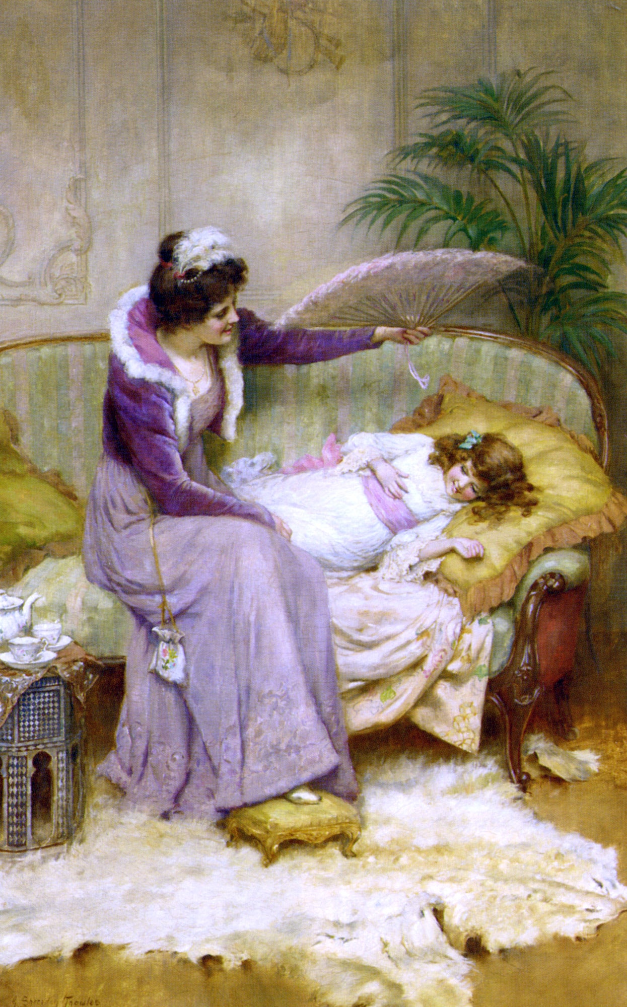 George Sheridan Knowles Mother's Comfort - Hand Painted Oil Painting