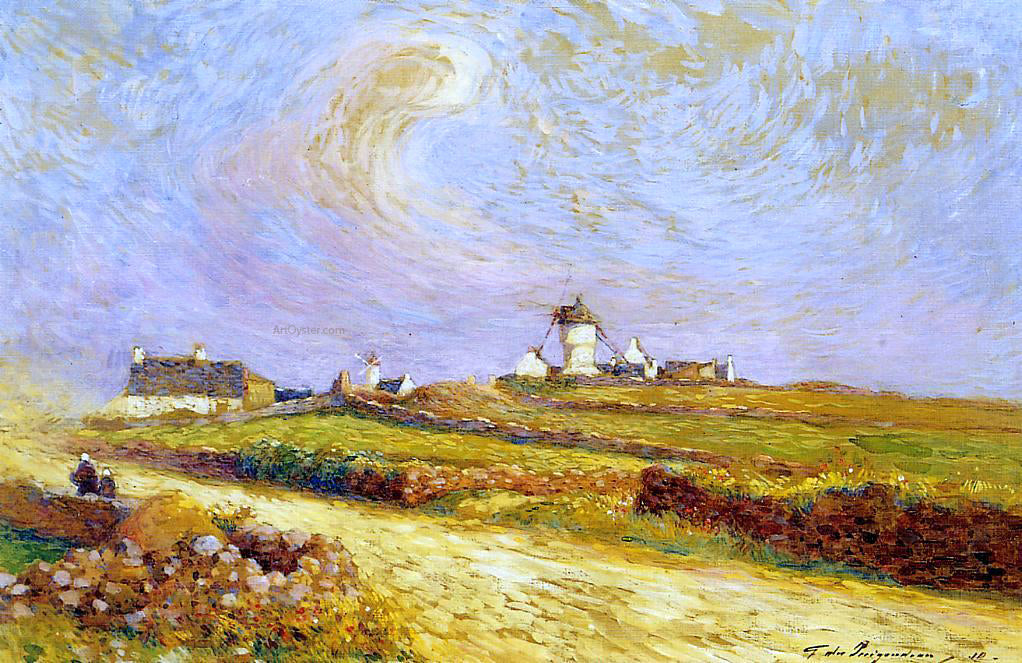 Ferdinand Du Puigaudeau Moulin de la Mass, near Batz - Hand Painted Oil Painting