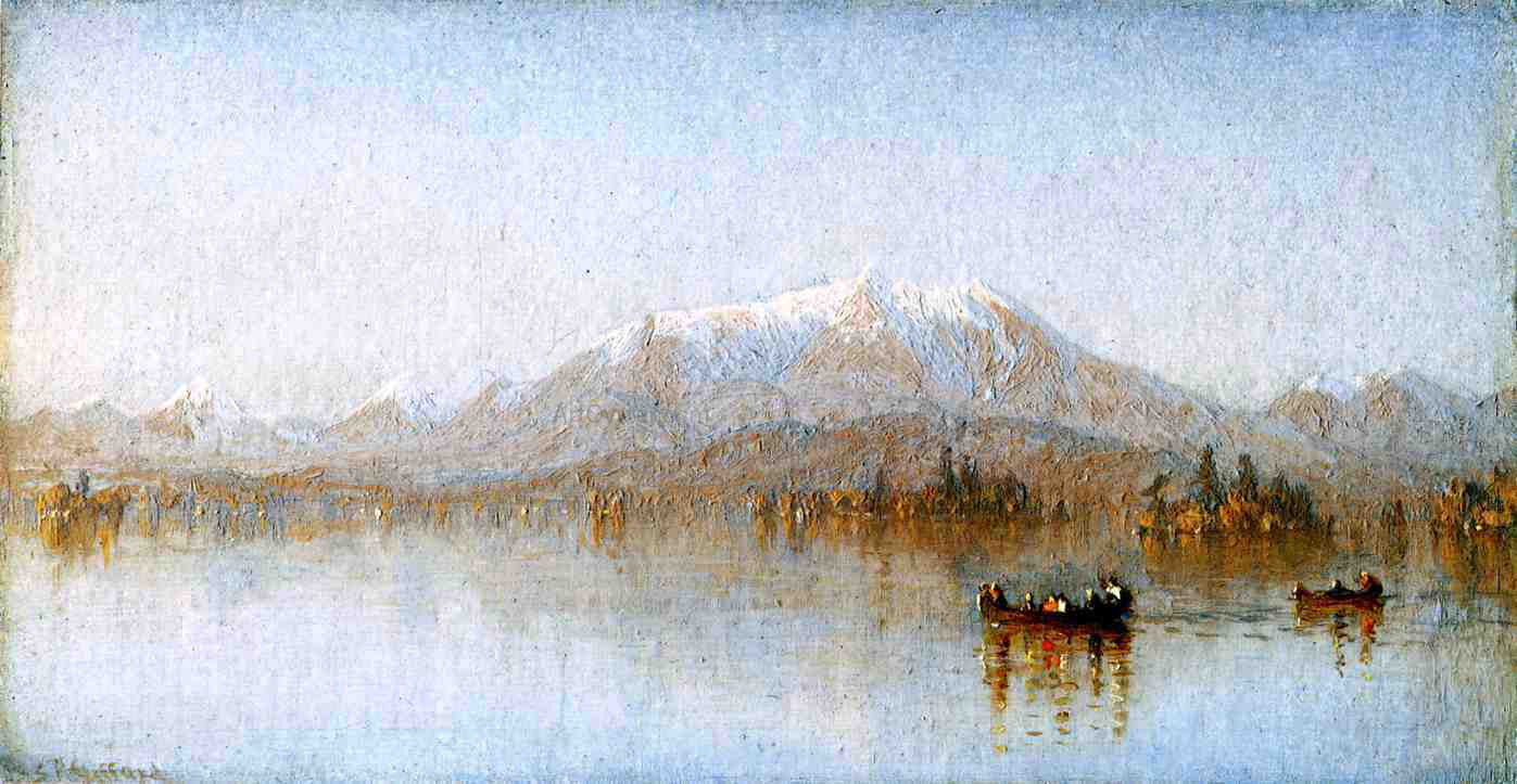 Sanford Robinson Gifford Mount Katahdin from Lake Millinocket - Hand Painted Oil Painting