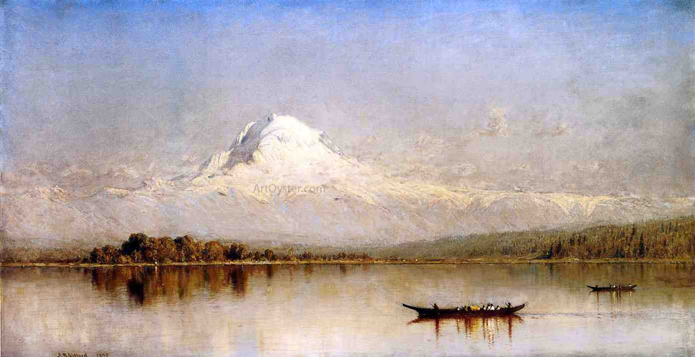 Sanford Robinson Gifford Mount Rainier, Bay of Tacoma, Puget sound - Hand Painted Oil Painting