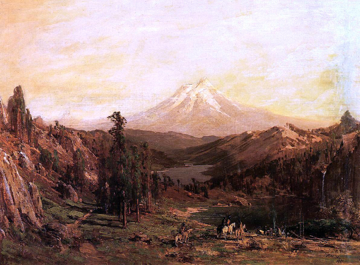 Thomas Hill Mount Shasta and Castle Lake, California - Hand Painted Oil Painting
