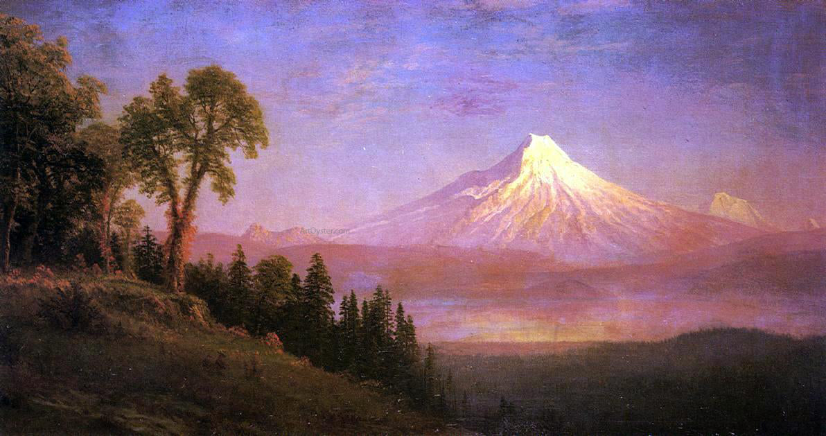 Albert Bierstadt Mount St. Helens, Columbia River, Oregon - Hand Painted Oil Painting