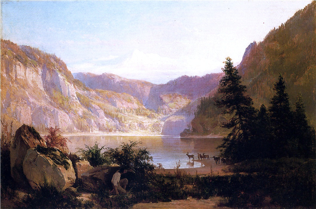 Thomas Hill Mountain Lake - Hand Painted Oil Painting