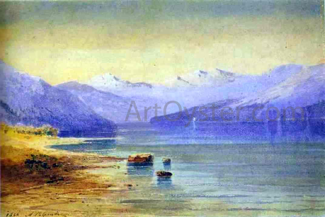 Alexei Kondratevich Savrasov Mountain Lake, Switzerland - Hand Painted Oil Painting
