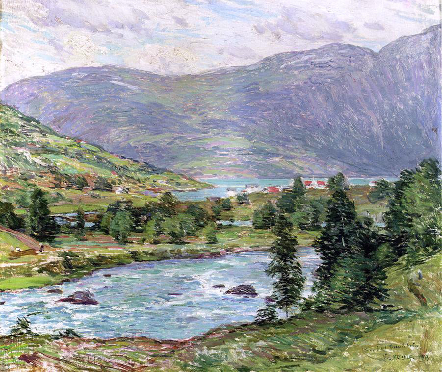 Willard Leroy Metcalf Mountain Lakes, Olden, Norwas - Hand Painted Oil Painting