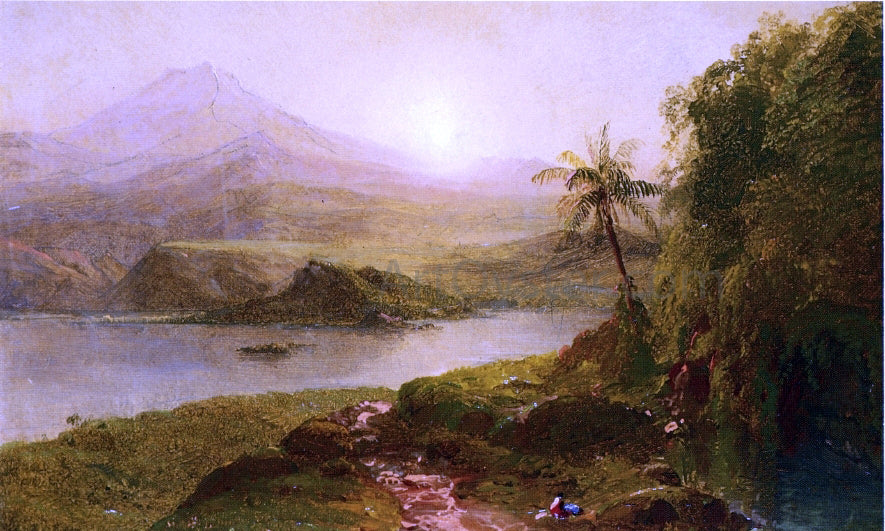 Frederic Edwin Church Mountain Landscape - Hand Painted Oil Painting