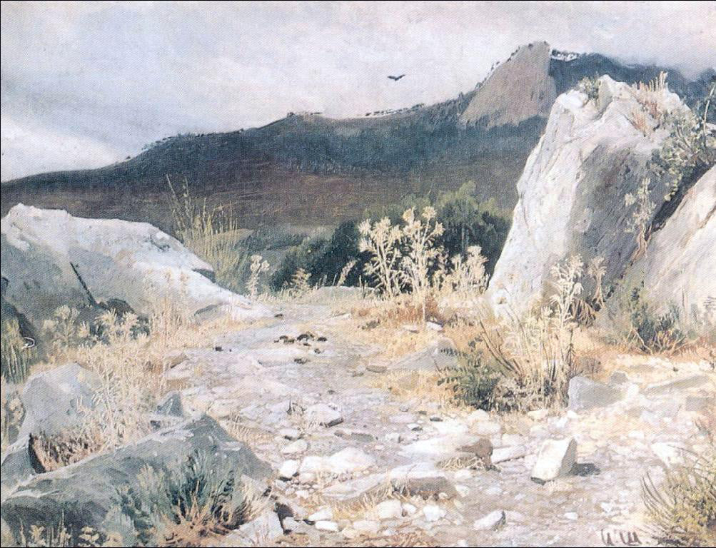 Ivan Ivanovich Shishkin Mountain Path, the Crimea (etude) - Hand Painted Oil Painting