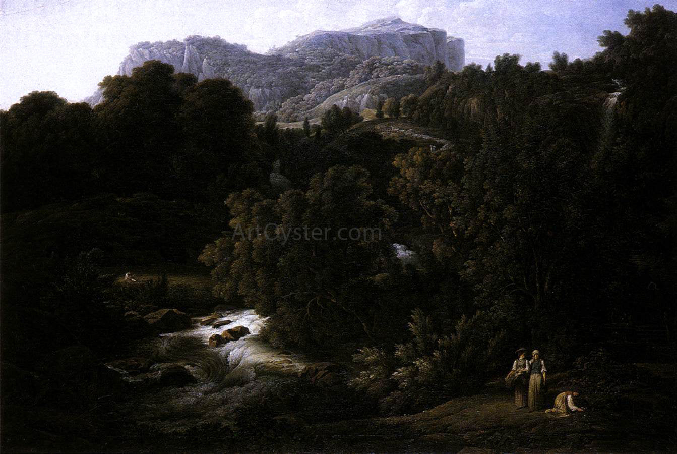 Joseph Anton Koch Mountain Scene - Hand Painted Oil Painting