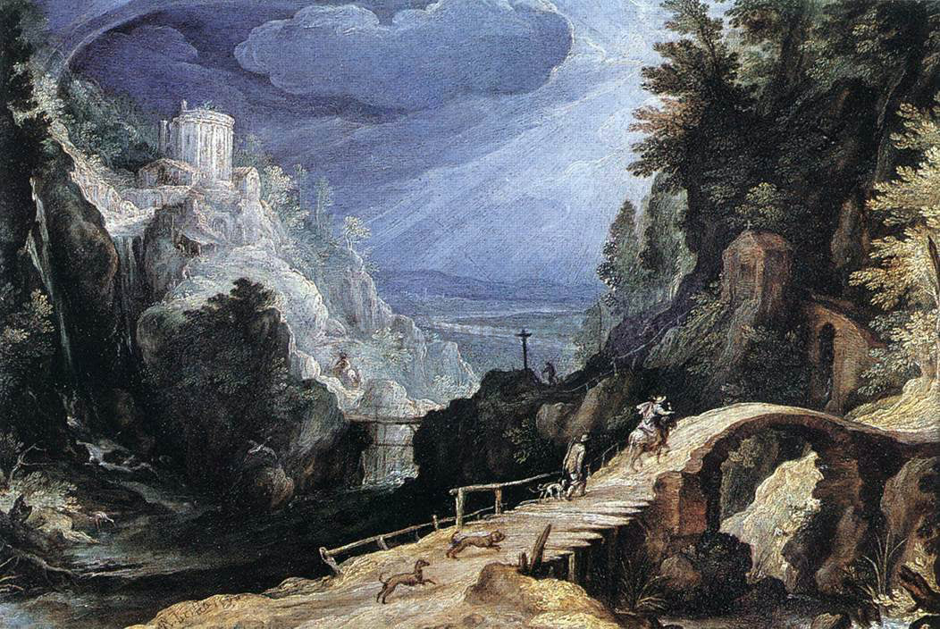 Paul Bril Mountain Scene - Hand Painted Oil Painting