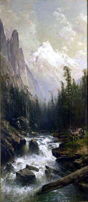 Thomas Hill Mountain Stream - Hand Painted Oil Painting