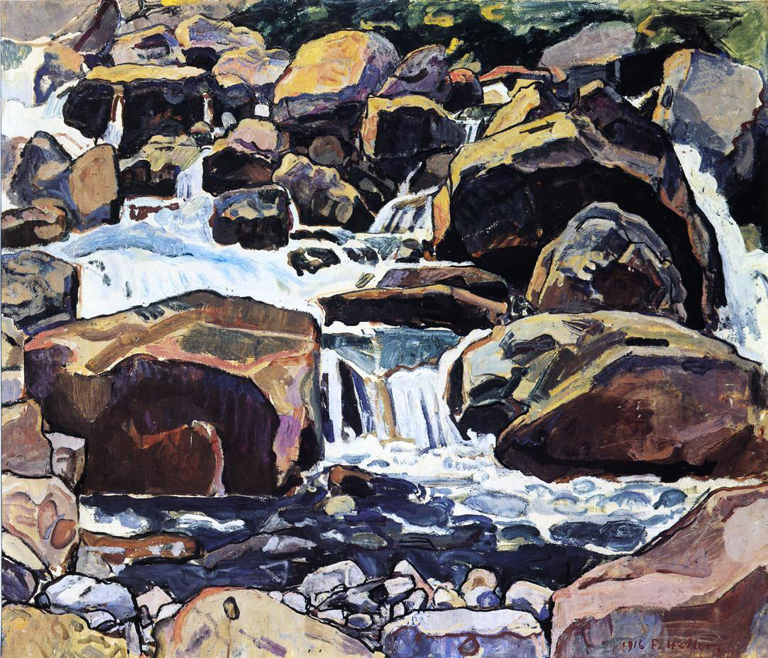 Ferdinand Hodler Mountain Stream at Champery - Hand Painted Oil Painting