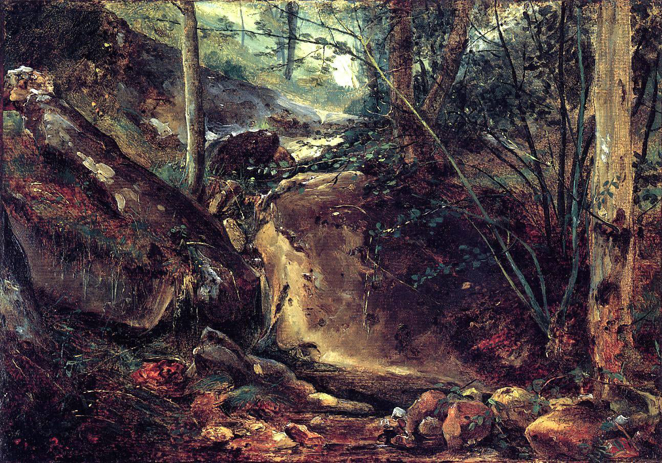 Theodore Rousseau Mountain Stream in the Auverne - Hand Painted Oil Painting