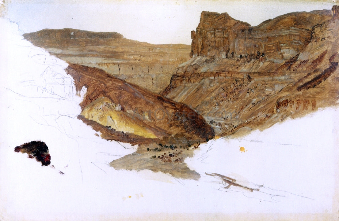 Frederic Edwin Church Mountain Stream, Yemen Valley, Palestine - Hand Painted Oil Painting