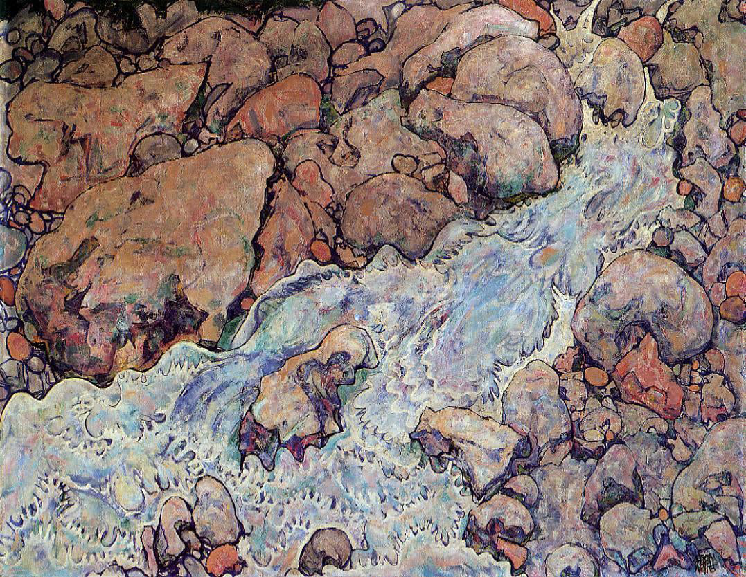  Egon Schiele Mountain Torrent - Hand Painted Oil Painting