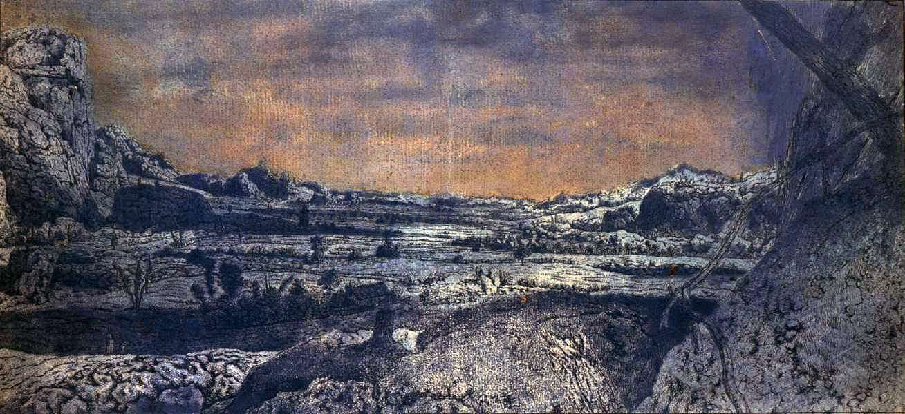Hercules Seghers Mountain Valley with Fenced Fields - Hand Painted Oil Painting