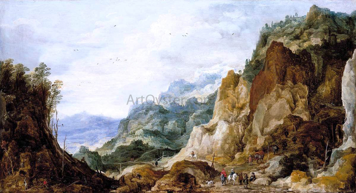 Joos De Momper Mountainous Landscape - Hand Painted Oil Painting