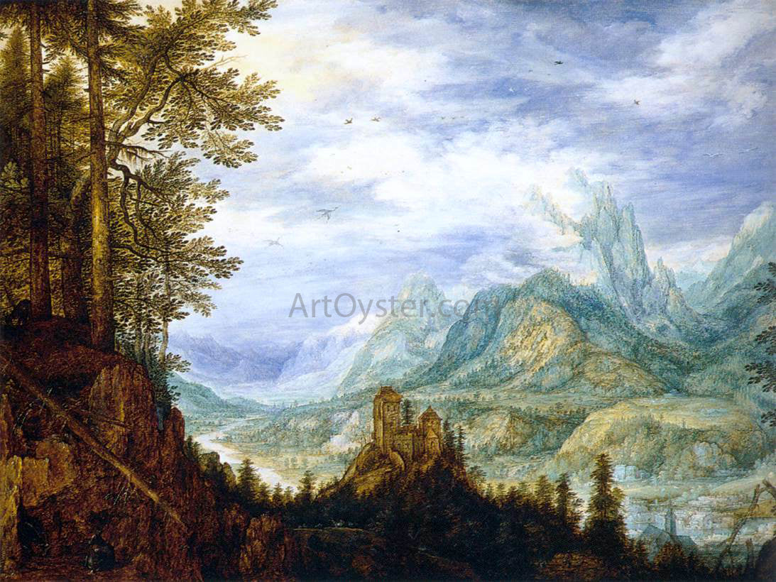 Roelandt Jacobszoon Savery Mountainous Landscape with a Castle - Hand Painted Oil Painting