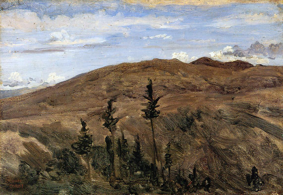 Jean-Baptiste-Camille Corot Mountains in Auvergne - Hand Painted Oil Painting