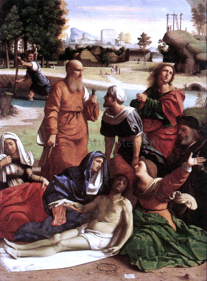 Ortolano Mourning the Dead Christ - Hand Painted Oil Painting