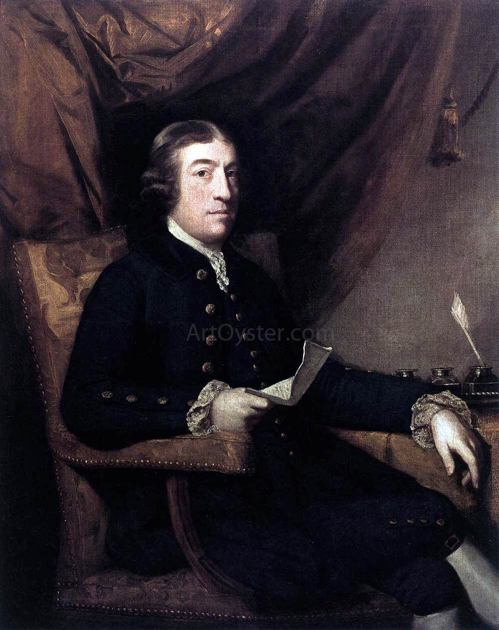 Sir Joshua Reynolds Mr. James Bourdieu - Hand Painted Oil Painting
